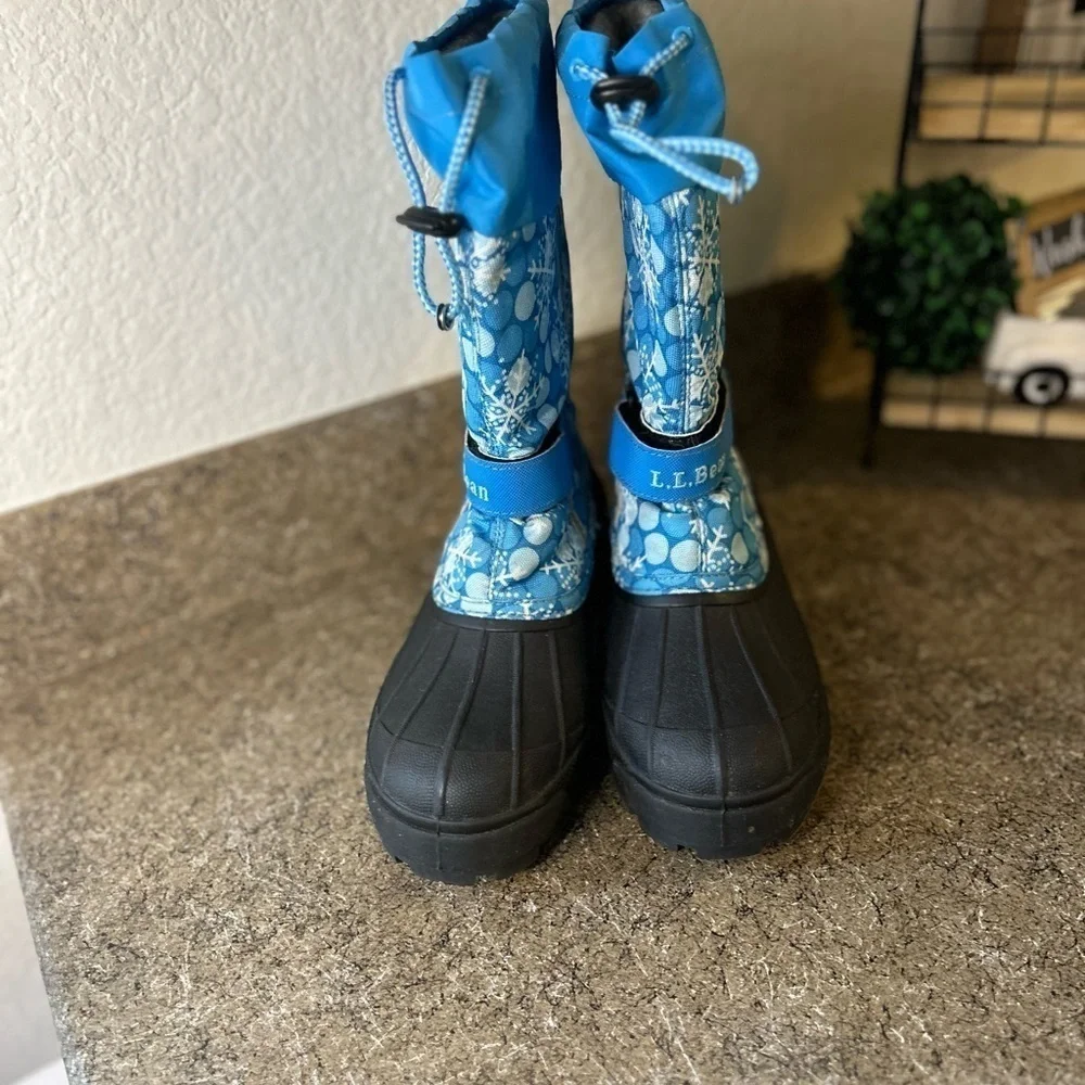 LL Bean Northwoods Snow Boots Youth SZ 3 Blue Insulated Removable Liner